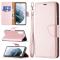  Samsung Galaxy S21 FE Fodral Litchi Textur Roséguld