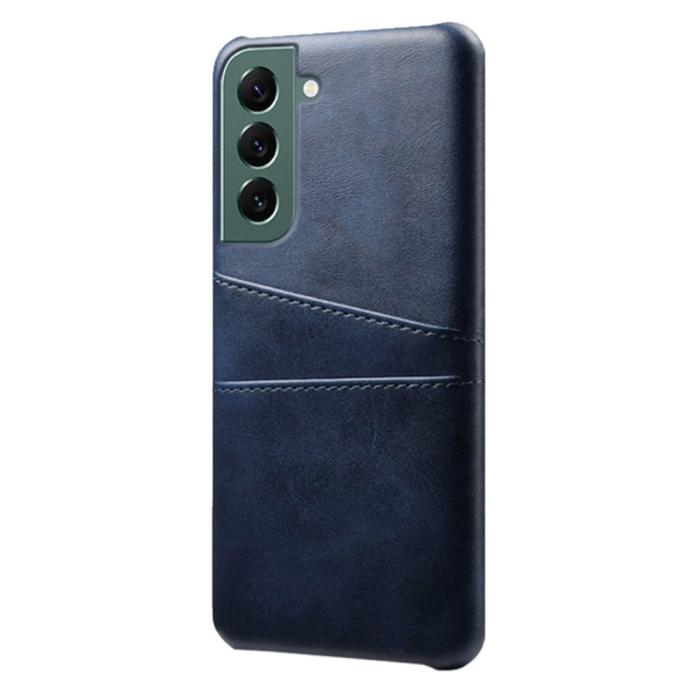 Bild 2,  Samsung Galaxy S24 Läderbelagt Skal Med Kortfack Blå