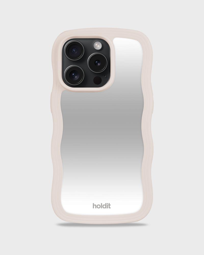 holdit holdit iPhone 15 Pro Max Skal Wavy Light Beige Mirror