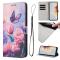 Motorola Moto G06 / G06 Power Fodral Med Tryck Rosa Blommor