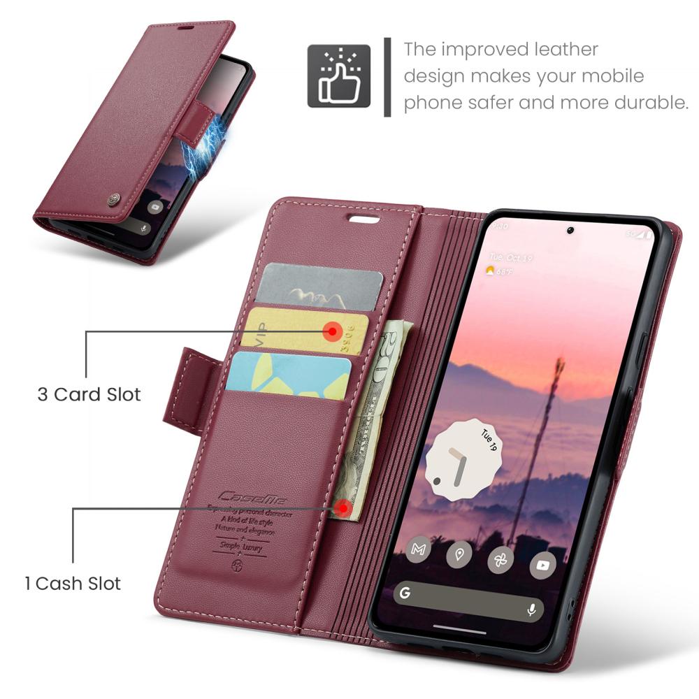 CASEME CASEME Google Pixel 10a Fodral RFID Läder Röd