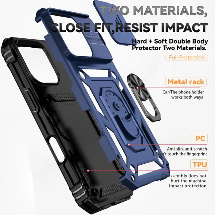 Bild 5,  iPhone 16 Pro Skal CamShield Ring Hybrid Blå