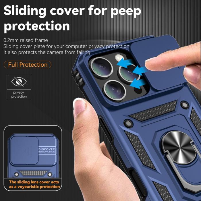 Bild 6,  iPhone 16 Pro Skal CamShield Ring Hybrid Blå