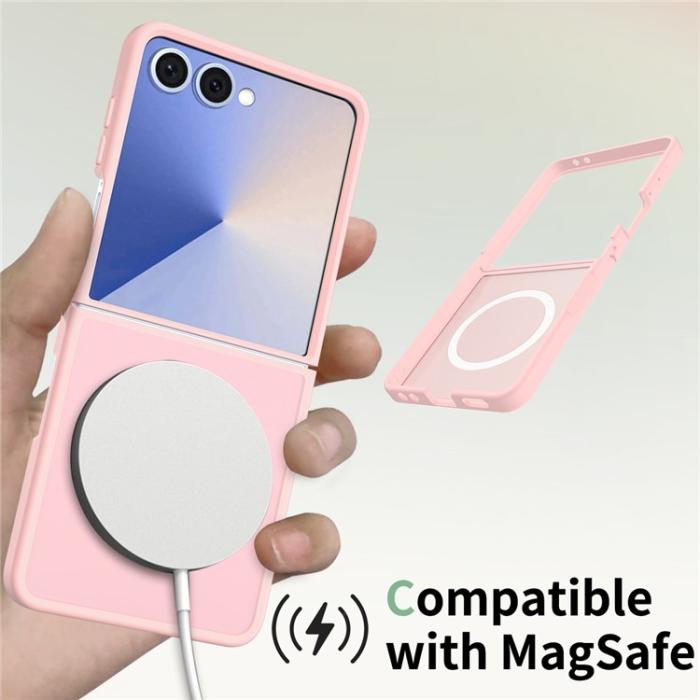 Bild 4,  Samsung Galaxy Z Flip 7 Skal MagSafe Skin Touch Rosa