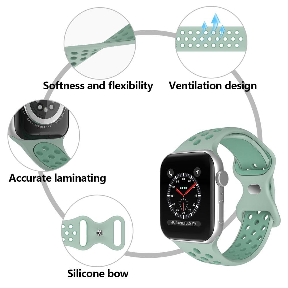 ColorPop Sportarmband Dual-Color Apple Watch 42/41/40/38 mm (M/L) Grön