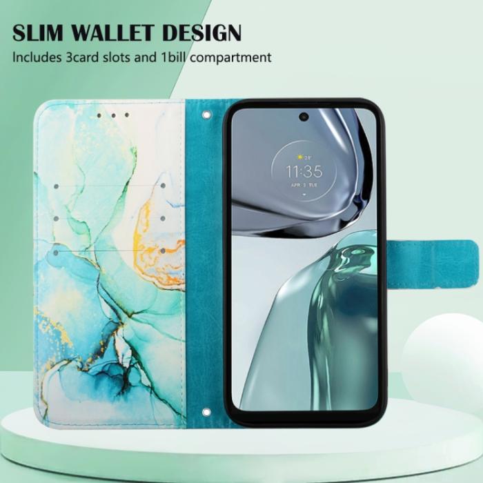 Bild 4,  Motorola Moto G62 5G Fodral Marmor Grön