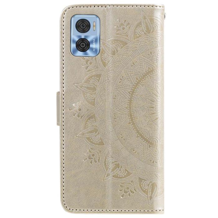 Bild 5,  Motorola Moto E22i Fodral Mandala Läder Guld