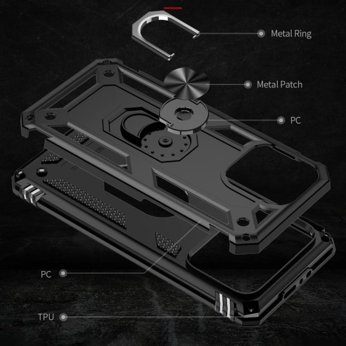 Bild 5,  iPhone 15 Pro Skal Hybrid Armor Ring Svart
