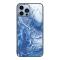  iPhone 15 Pro Skal Marmor Härdat Glas Blue Ocean