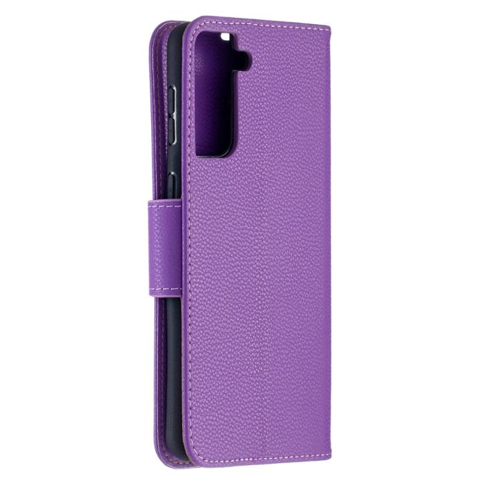 Bild 3,  Samsung Galaxy S21 Plus - Litchi Shark Fodral - Lila