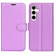  Samsung Galaxy S24 Plus Fodral Litchi Textur Lila