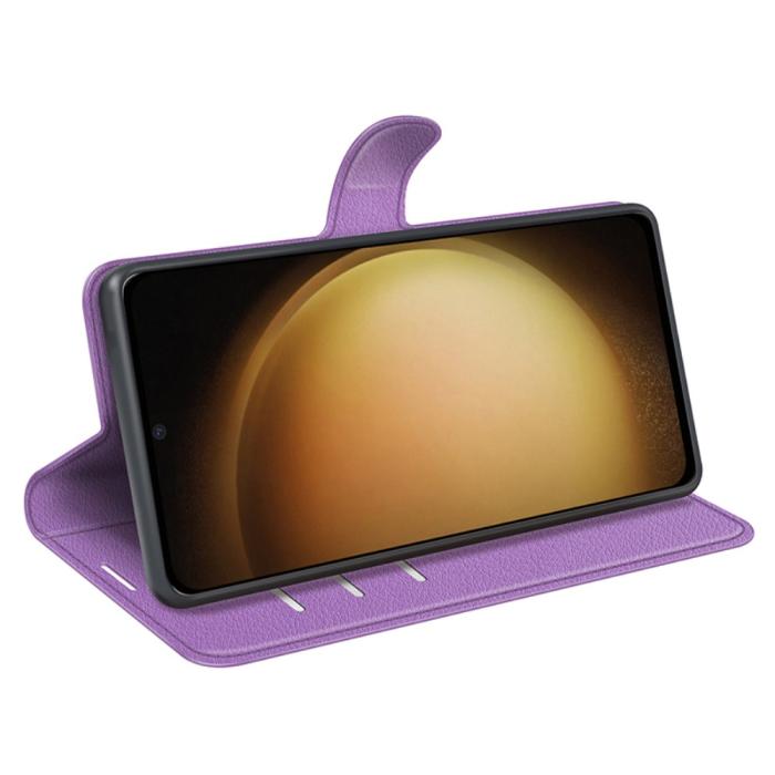 Bild 3,  Samsung Galaxy S24 Plus Fodral Litchi Textur Lila