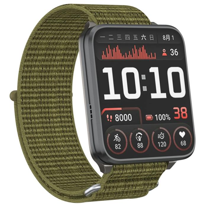 Bild 3,  Garmin Venu X1 Armband Nylon Loop Oliv Grön