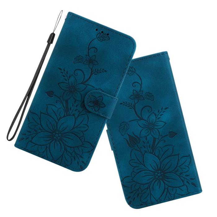 Bild 5,  Xiaomi 14 Fodral Blommigt Tryck Mörk Blå