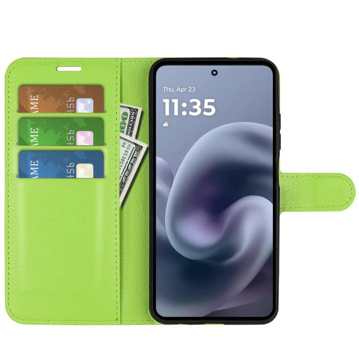 Bild 5,  Motorola Moto G86 5G Fodral Litchi Läder Grön