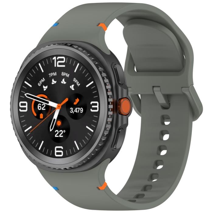 Bild 2,  Galaxy Watch 8 46/44/40 mm Klockarmband Silkon Militär Grön
