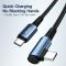 ESSAGER ESSAGER 2m 100W PD USB-C - USB-C Elbow Laddningskabel Svart