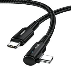 ESSAGER ESSAGER 2m 100W PD USB-C - USB-C Elbow Laddningskabel Svart