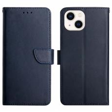  iPhone 15 Fodral &Auml;kta L&auml;der Nappa Textur Bl&aring;