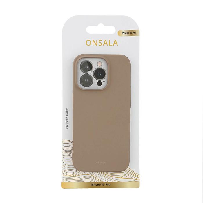 Bild 2, Onsala ONSALA iPhone 15 Pro Skal Ultraslim Sand Burst Beige