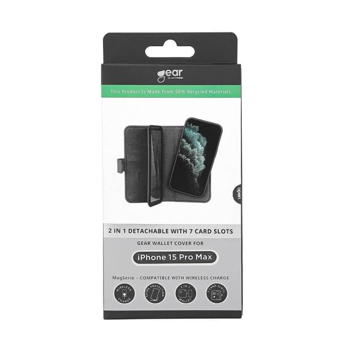 Bild 2, Gear GEAR iPhone 15 Pro Max 2in1 MagSafe Magnet Fodral / Skal Flerfack Svart