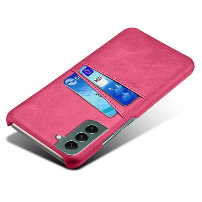 Bild 3,  Samsung Galaxy S24 Läderbelagt Skal Med Kortfack Rosa