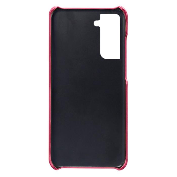 Bild 4,  Samsung Galaxy S24 Läderbelagt Skal Med Kortfack Rosa