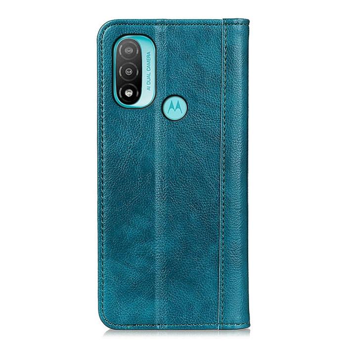 Bild 3,  Motorola Moto E20 / E40 Fodral Flip Split Läder Grön