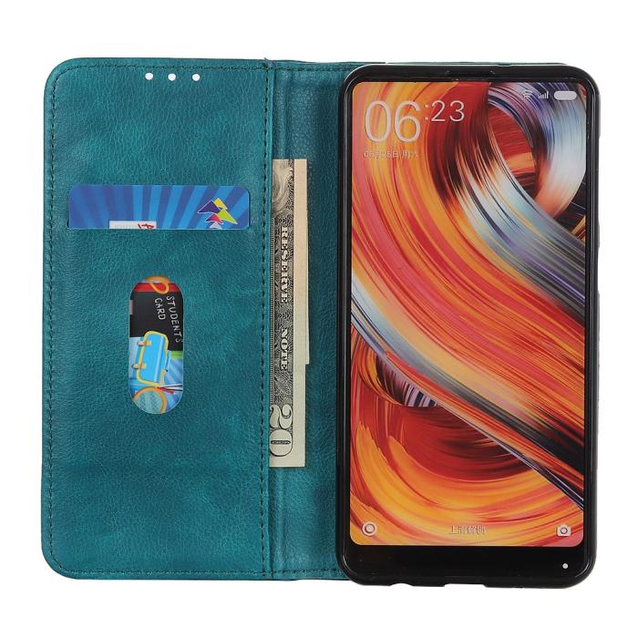 Bild 4,  Motorola Moto E20 / E40 Fodral Flip Split Läder Grön