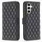  Samsung Galaxy S24 FE Fodral Diamond Läder Svart