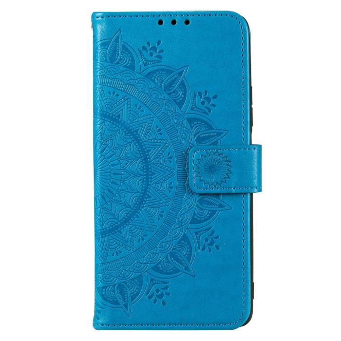 Bild 4,  Motorola Moto E22i Fodral Mandala Läder Blå