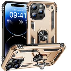  iPhone 15 Pro Skal Hybrid Armor Ring Guld