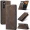 CASEME CASEME Samsung Galaxy S25 Plus Fodral Flip Retro Läder Mörk Brun
