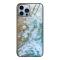 iPhone 15 Pro Skal Marmor Härdat Glas Beach