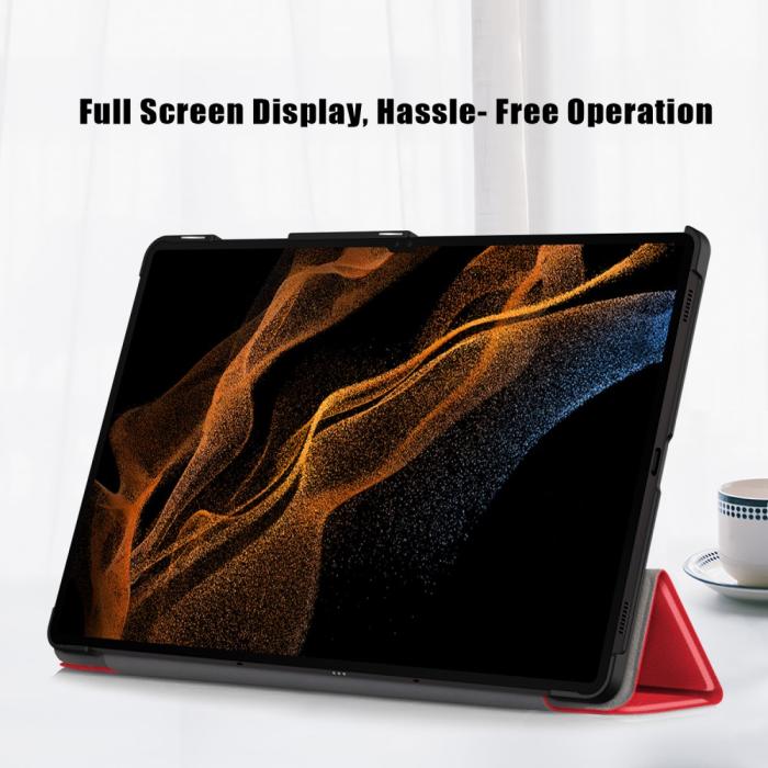 Bild 3,  Samsung Galaxy Tab S9 Ultra Fodral Tri-Fold Röd