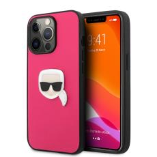 Karl Lagerfeld Karl Lagerfeld iPhone 13 Pro Max Skal PU L&auml;der Karl Head Rosa