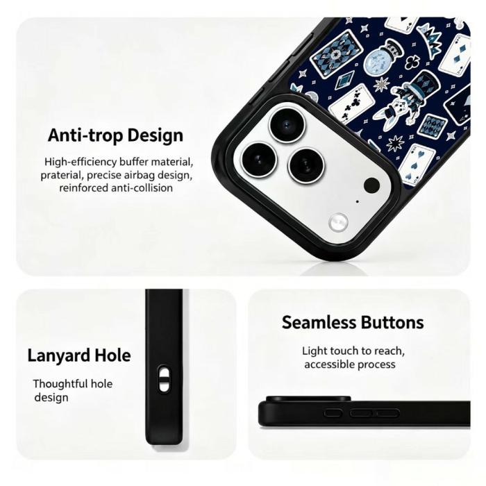 Bild 3,  iPhone 18 Pro Max/17 Pro Max Skal MagSafe UV-Mönster Poker