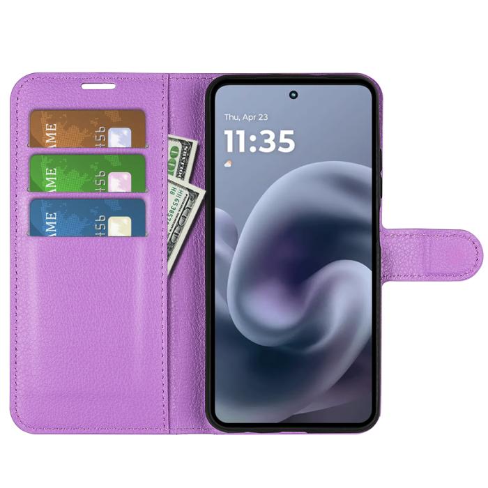 Bild 5,  Motorola Moto G86 5G Fodral Litchi Läder Lila