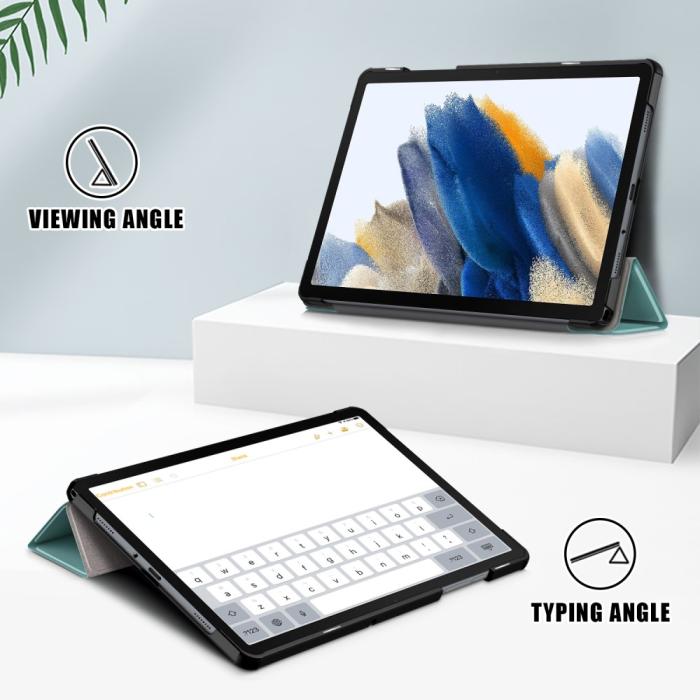 Bild 3,  Samsung Galaxy Tab A9 Plus Fodral Tri-Fold PU Läder Svartgrön