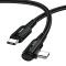 ESSAGER ESSAGER 1m 100W PD USB-C - USB-C Elbow Laddningskabel Svart