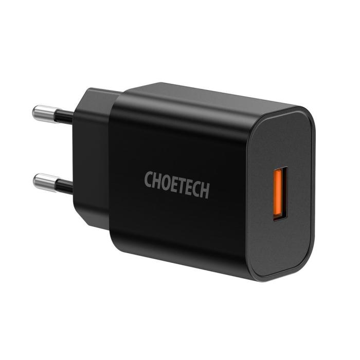 Bild 3, Choetech Choetech 18W PD USB-A Väggladdare Svart