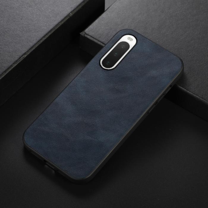 Bild 2,  Sony Xperia 10 IV Skal Läderbelagt Läder Blå
