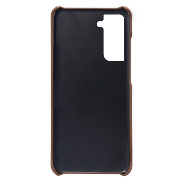 Bild 4,  Samsung Galaxy S24 Läderbelagt Skal Med Kortfack Brun