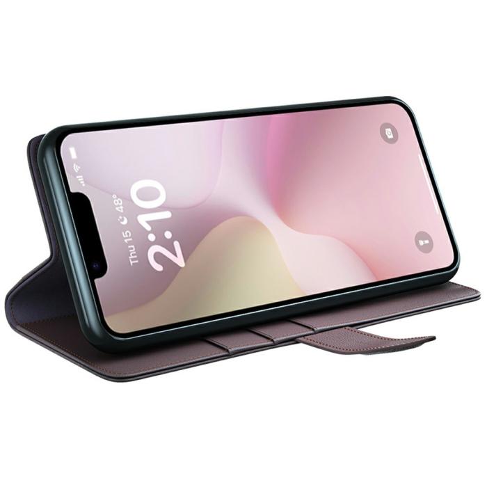 Bild 3,  iPhone 17e / 16e Fodral Premium Äkta Läder Brun