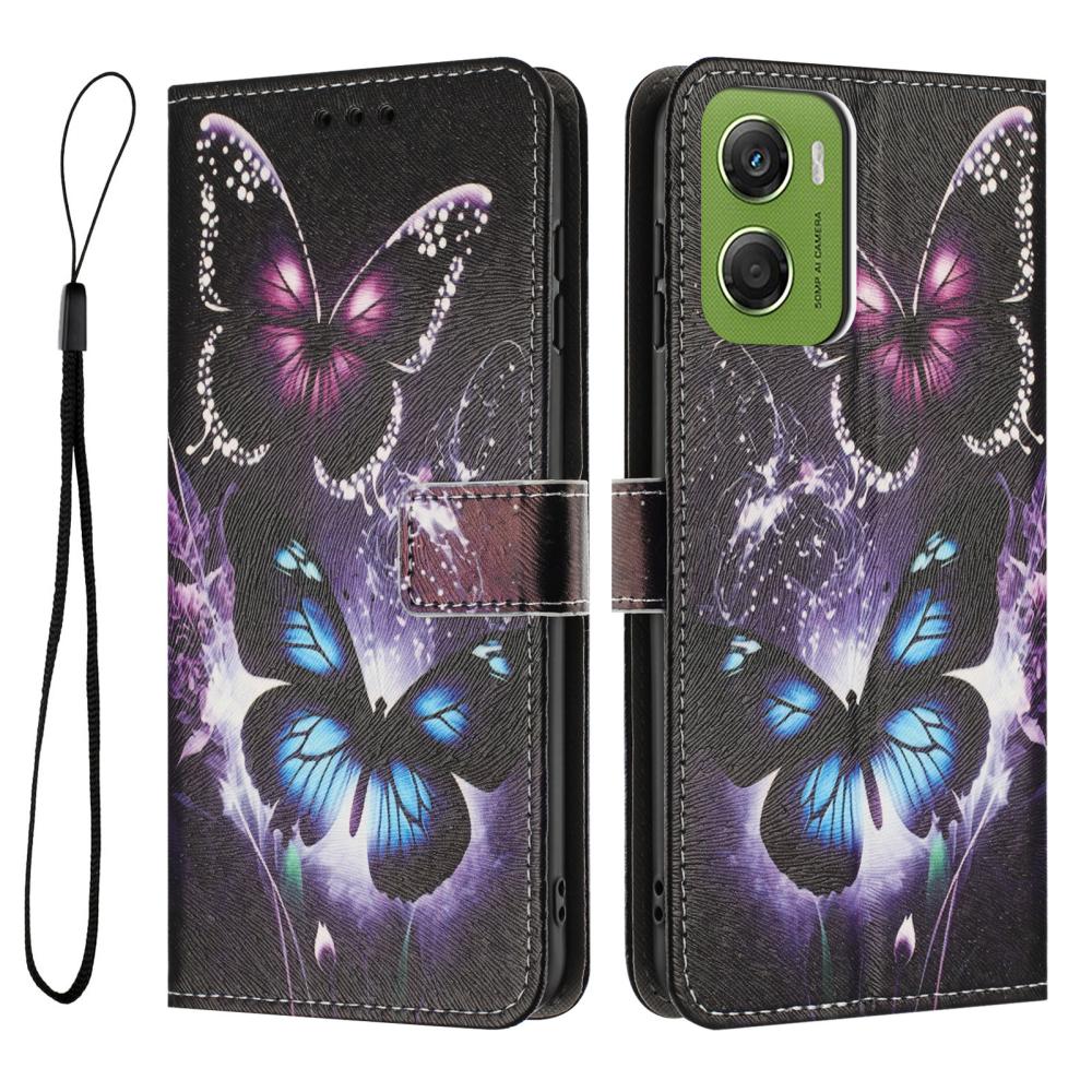  Motorola Moto G06 / G06 Power Fodral Med Tryck Fjärilar