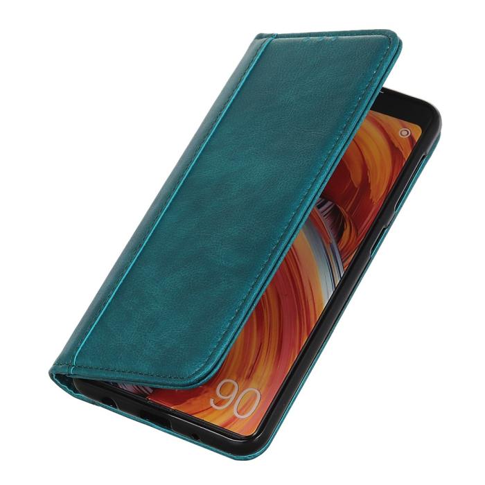 Bild 6,  Motorola Moto E20 / E40 Fodral Flip Split Läder Grön