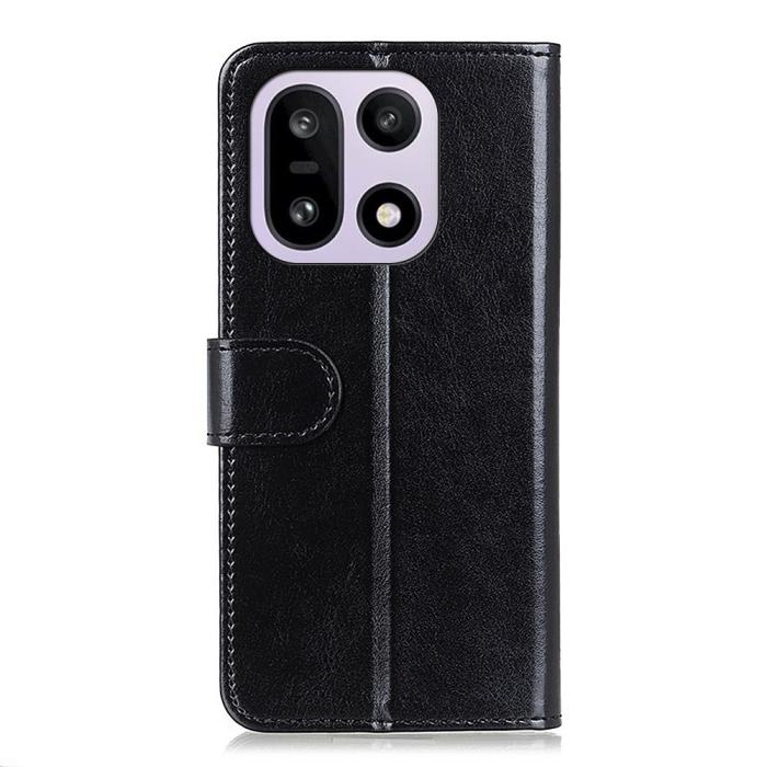 Bild 6,  OnePlus 15 Fodral Crazy Horse Läder Svart