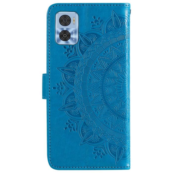 Bild 5,  Motorola Moto E22i Fodral Mandala Läder Blå