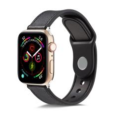  &Auml;kta L&auml;der Armband Apple Watch 42/44/45/46/49 mm Svart