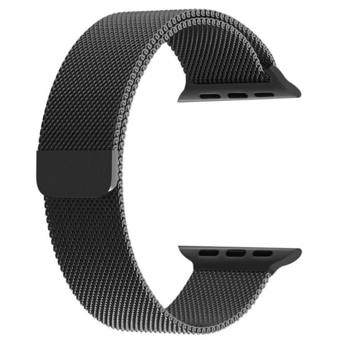 Bild 4,  Milanese Loop Metall Armband Apple Watch 42/44/45/46/49 mm Svart
